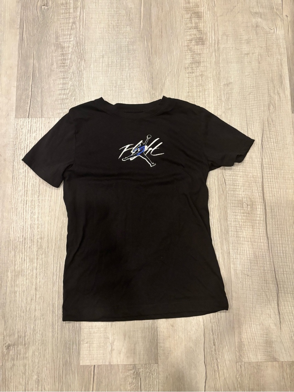 Jordan Black Short Sleeve Tee with Blue Jumpman Accent